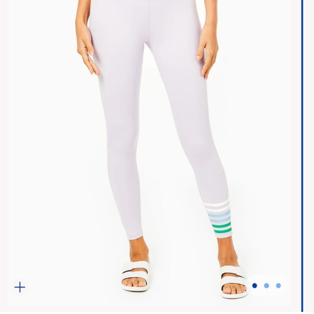 Addison Bay Lavender Leggings with Mint & Aqua Stripe Detail